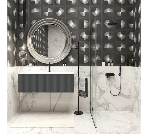 Комплект мебели для ванной Tiffany World Shape 122x52 см подвесной серый матовый SHAP120-G/548001 RAL 7016