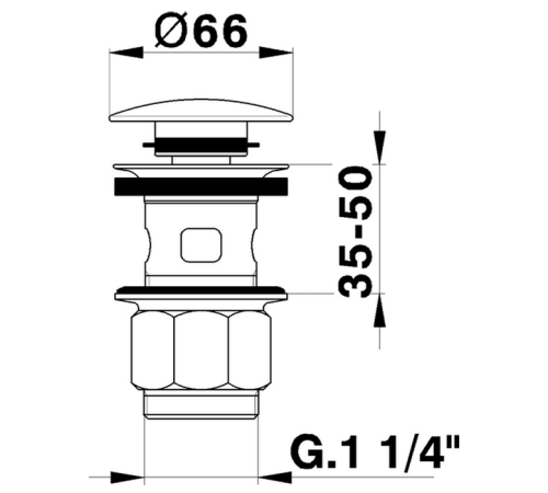 Донный клапан Cisal 1 1/4 для раковин розовое золото ZA0016202P