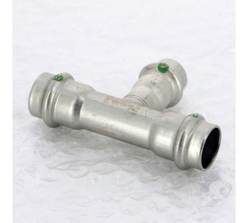 Тройник пресс Viega Sanpress Inox 18x15x18 мм нержавеющая сталь 435929