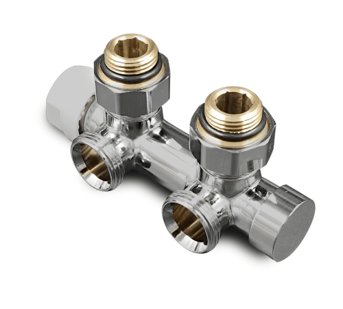 Узел нижнего подключения Primoclima Thermolink термостатический угловой правый 1/2 x 3/4 Хром PCS3412PC