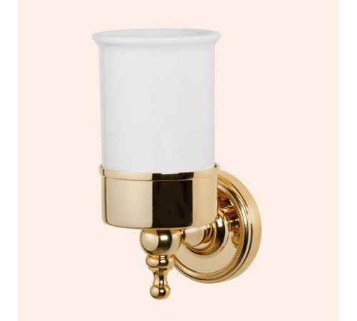 Стакан для зубных щеток подвесной TW Bristol 109 керамический белый/золото TWBR109oro