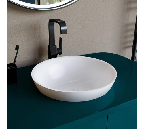 Раковина накладная Salini Marea 41.5х41.5х16 см S-Stone белый матовый 1802203M