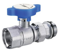 Кран шаровой FAR 1 ВР-американка под термометр хромированный красная ручка FS 3058 1R