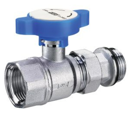 Кран шаровой FAR 1 ВР-американка под термометр хромированный красная ручка FS 3058 1R