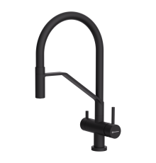 Смеситель для кухни Omoikiri Akeno GB-BL с гибким изливом и каналом для фильтра графит 4994547