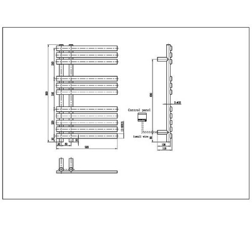 Полотенцесушитель электрический Boheme 50x11.8x80 см gun metal 723-GM
