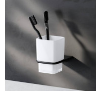 Стакан стеклянный с настенным держателем AM.PM Inspire V2.0 черный матовый A50A34322