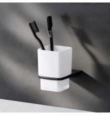 Стакан стеклянный с настенным держателем AM.PM Inspire V2.0 черный матовый A50A34322