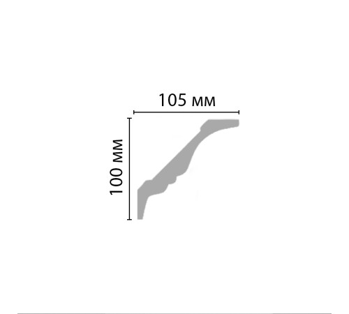 Плинтус потолочный гладкий DECOMASTER DP-366 100х105х2400 мм DP-366