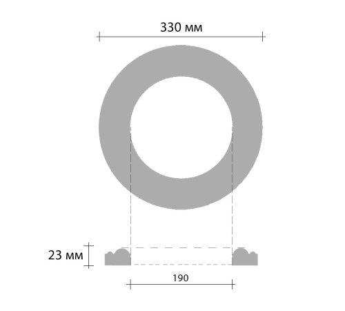 Розетка потолочная DECOMASTER DR-54 d 330 мм h 23 мм DR-54