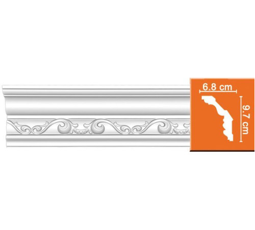 Плинтус потолочный DECOMASTER DT-9807 с рисунком 97х68х2400 мм DT-9807