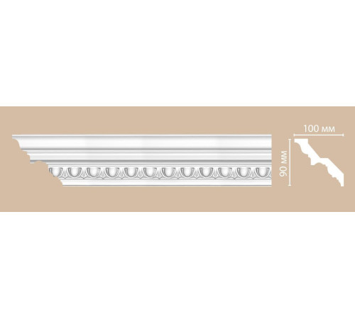 Плинтус потолочный DECOMASTER DT-9808 с рисунком 90х100х2400 мм DT-9808