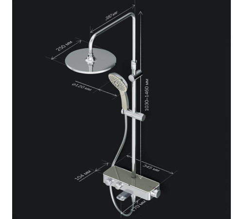 Душевая система AM.PM Inspire V2.0 ShowerSpot с термостатом F0750A500