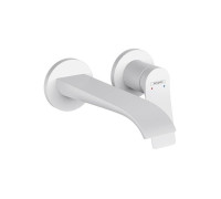 Смеситель для раковины Hansgrohe Vivenis настенный излив 195 мм белый матовый 75050700