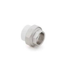 Муфта комбинированная разъемная MeerPlast PP-R 20х1/2 ВР белая 10615
