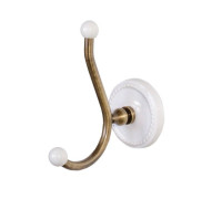 Крючок для полотенец Devon&Devon Dorothy подвесной состаренная бронза/белый DOR413BR