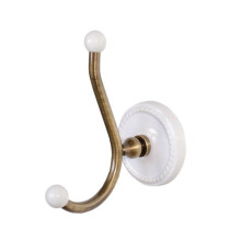 Крючок для полотенец Devon&Devon Dorothy подвесной состаренная бронза/белый DOR413BR