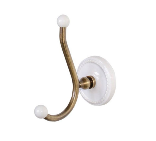 Крючок для полотенец Devon&Devon Dorothy подвесной состаренная бронза/белый DOR413BR