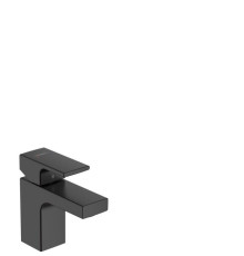 Смеситель для раковины hansgrohe Vernis Shape 70 однорычажный со сливным гарнитуром матовый черный 71560670