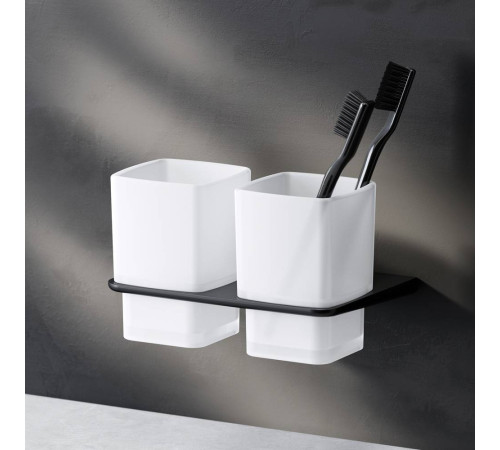 Стакан для зубных щеток двойной AM.PM Inspire V2.0 настенный черный матовый A50A343422