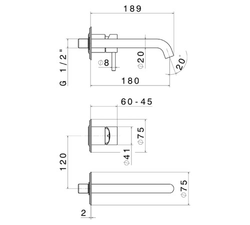 Смеситель для раковины Newform X-STEEL 316 встраиваемый внешняя часть Stainless steel 69628EX.50.050