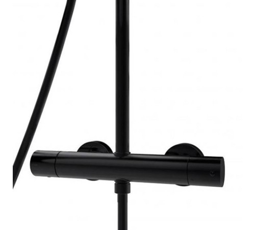 Душевая стойка Bossini Cosmo 23х23 см термостат ручной душ черный матовый L10103.073