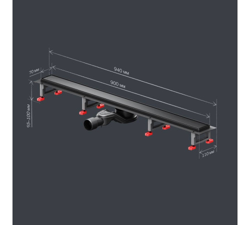 Трап для душа линейный AM.PM Masterflow Tile 90 см W01SC-U11-090-04BM