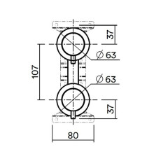 Встраиваемая часть настенного смесителя QuadroDesign с переключателем Brushed Stainless Steel IN047AS