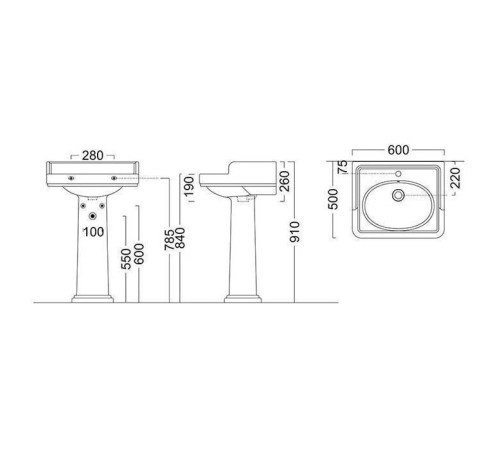 Пьедестал для раковины Kerama Marazzi Pompei белый глянцевый PO.col.01