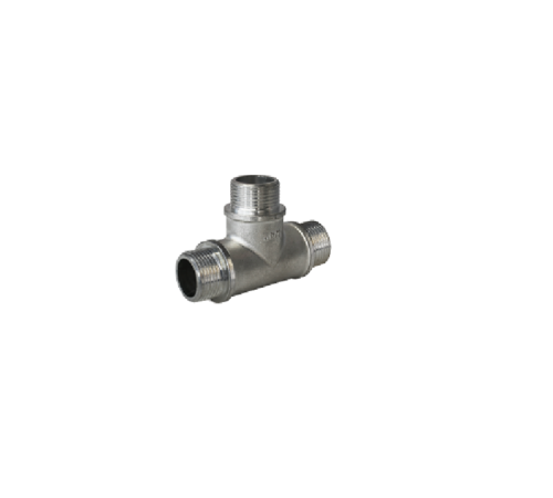 Тройник равнопроходной Metalit TIN PLATED 3/4 ННН никелированная латунь EBF0634T