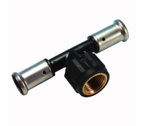 Тройник пресс Henco BP 26x1/2x26 с черной заглушкой 13PK-260426BP