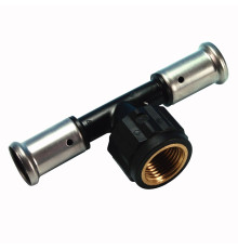 Тройник пресс Henco BP 26x1/2x26 с черной заглушкой 13PK-260426BP