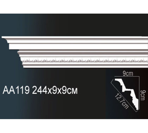 Карниз потолочный Perfect AA119 полиуретановый с рисунком AA119