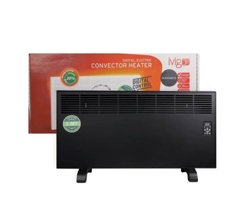 Конвектор электрический iVigo EPKE20 электронный термостат Вт Черный матовый EPKE20