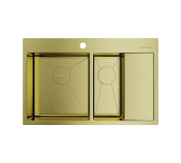 Кухонная мойка Omoikiri Akisame 78-2-L-LG 78x51 см светлое золото 4973087