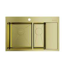 Кухонная мойка Omoikiri Akisame 78-2-L-LG 78x51 см светлое золото 4973087