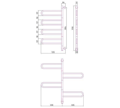 Полотенцесушитель электрический Сунержа Парео 4.0 535x978 мм правый золото 03-0823-0978