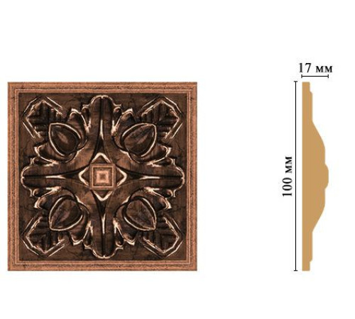 Вставка декоративная DECOMASTER D209 100х100х22 мм D209-1223