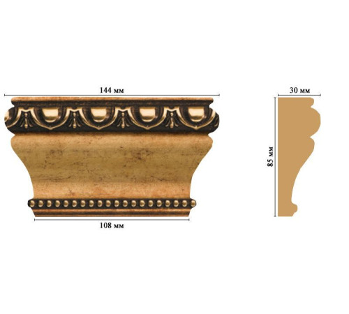 Капитель декоративная Decomaster D202-57 144х85х30 мм D202-57