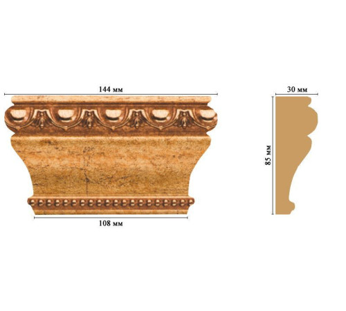 Капитель DECOMASTER D202-58 144x85x30 мм D202-58