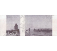 Декор Kerama Marazzi Ньюпорт Корабли фиолетовый 15x40 см STG/C208/15010