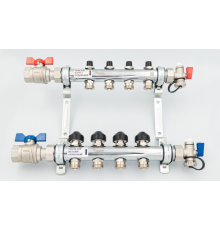 Коллектор Hogart HKV 8 выходов 1x3/4 EK с шаровыми кранами и запорно-регулирующими вентилями 12180813001