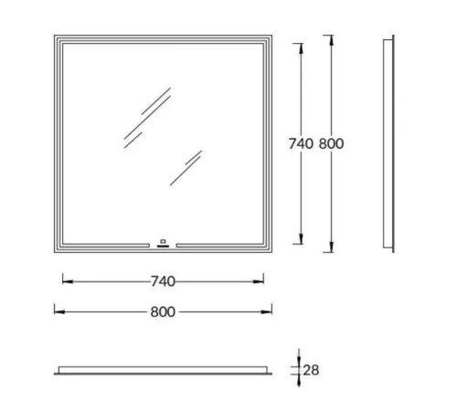 Зеркало Kerama Marazzi Mio прямоугольное 80х80 см MIO.mi.80/WHT