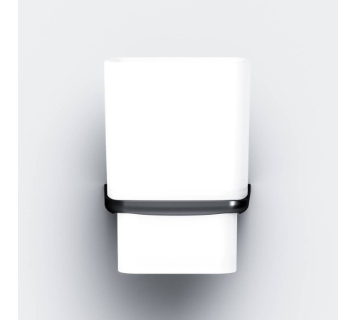 Стакан стеклянный с настенным держателем AM.PM Inspire V2.0 черный матовый A50A34322