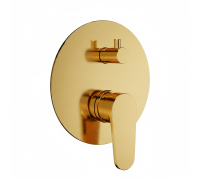 Смеситель встраиваемый Aquanet Novara на 2 потребителя в комплекте с внутренней частью золото шлифованное AQM8814BG