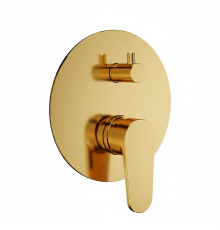 Смеситель встраиваемый Aquanet Novara на 2 потребителя в комплекте с внутренней частью золото шлифованное AQM8814BG