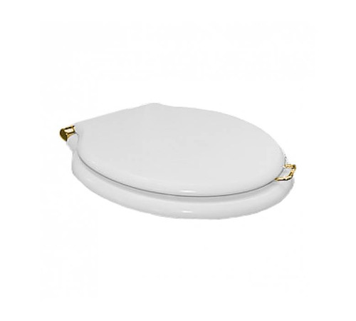 Сиденье для унитаза Devon&Devon Etoile/New Etoile МДФ микролифт белый лакированный/светлое золото 3IBSEBIAET