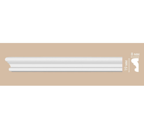 Молдинг DECOMASTER 97100 полиуретановый гладкий 19x8x2400 мм 97100