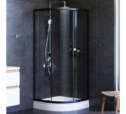 Душевое ограждение AM.PM X-Joy 80х80 см с поддоном черный матовый W88E-205-080BT64