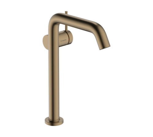 Смеситель для раковины hansgrohe Tecturis S 240 Fine CoolStart EcoSmart+ со сливным гарнитуром Push-Open шлифованная бронза 73370140